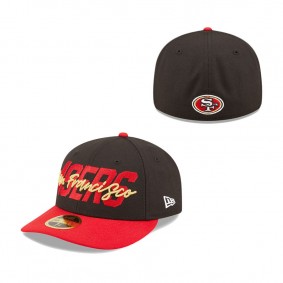 Men's San Francisco 49ers New Era Black Scarlet 2022 NFL Draft Low Profile 59FIFTY Fitted Cap