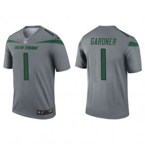 Men's New York Jets Sauce Gardner Gray 2022 NFL Draft Inverted Legend Jersey