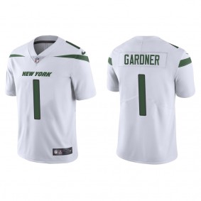 Men's New York Jets Sauce Gardner White 2022 NFL Draft Vapor Limited Jersey