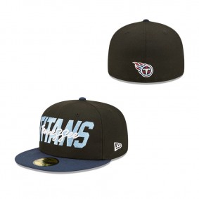 Men's Tennessee Titans New Era Black Navy 2022 NFL Draft On Stage 59FIFTY Fitted Cap