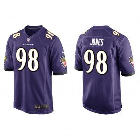 Men's Baltimore Ravens Travis Jones Purple 2022 NFL Draft Game Jersey