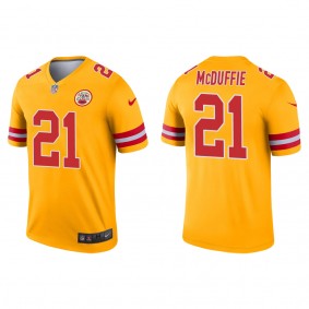 Men's Kansas City Chiefs Trent McDuffie Gold 2022 NFL Draft Inverted Legend Jersey