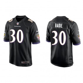 Men's Baltimore Ravens Tyler Badie Black 2022 NFL Draft Game Jersey