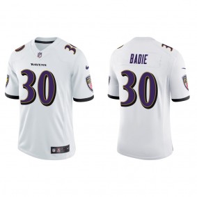 Men's Baltimore Ravens Tyler Badie White 2022 NFL Draft Vapor Limited Jersey