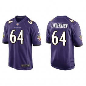Men's Baltimore Ravens Tyler Linderbaum Purple 2022 NFL Draft Game Jersey