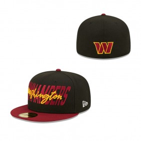 Men's Washington Commanders New Era Black Burgundy 2022 NFL Draft On Stage 59FIFTY Fitted Cap