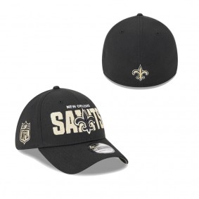 Men's New Orleans Saints Black 2023 NFL Draft 39THIRTY Flex Hat