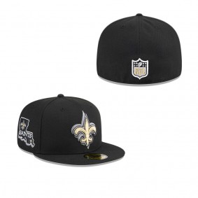 Men's New Orleans Saints Black 2024 NFL Draft 59FIFTY Fitted Hat