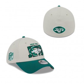 Men's New York Jets Stone Gotham Green 2023 NFL Draft 39THIRTY Flex Hat