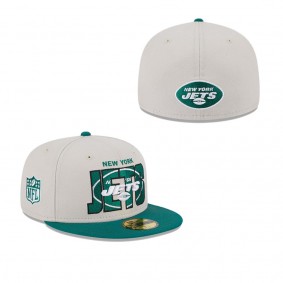 Men's New York Jets Stone Gotham Green 2023 NFL Draft On Stage 59FIFTY Fitted Hat