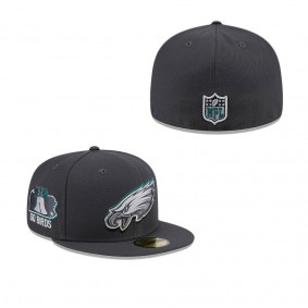 Men's Philadelphia Eagles Graphite Official 2024 NFL Draft On Stage 59FIFTY Fitted Hat