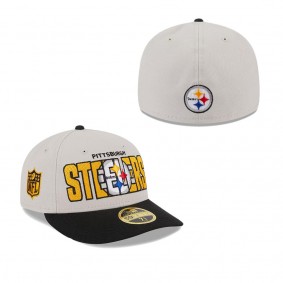 Men's Pittsburgh Steelers Stone Black 2023 NFL Draft Low Profile 59FIFTY Fitted Hat