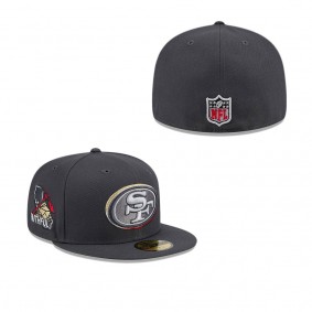 Men's San Francisco 49ers Graphite Official 2024 NFL Draft On Stage 59FIFTY Fitted Hat
