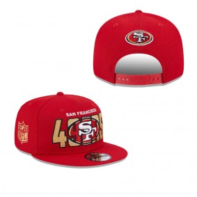 Men's San Francisco 49ers Scarlet 2023 NFL Draft 9FIFTY Snapback Adjustable Hat