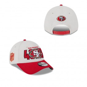 Men's San Francisco 49ers Stone Scarlet 2023 NFL Draft 9FORTY Adjustable Hat
