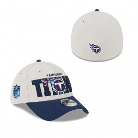 Men's Tennessee Titans Stone Navy 2023 NFL Draft 39THIRTY Flex Hat