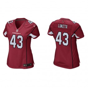 Women's Arizona Cardinals Jesse Luketa Cardinal 2022 NFL Draft Game Jersey