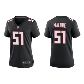 Women's Atlanta Falcons DeAngelo Malone Black 2022 NFL Draft Throwback Game Jersey