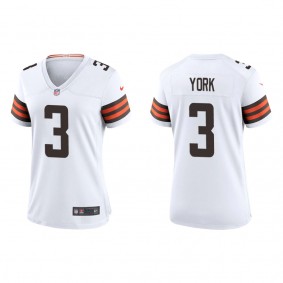 Women's Cleveland Browns Cade York White 2022 NFL Draft Game Jersey