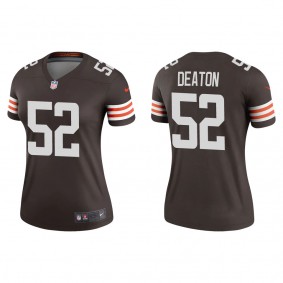 Women's Cleveland Browns Dawson Deaton Brown 2022 NFL Draft Legend Jersey