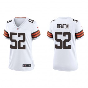 Women's Cleveland Browns Dawson Deaton White 2022 NFL Draft Game Jersey