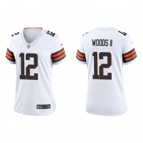 Women's Cleveland Browns Michael Woods II White 2022 NFL Draft Game Jersey