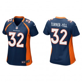 Women's Denver Broncos Delarrin Turner-Yell Navy 2022 NFL Draft Game Jersey