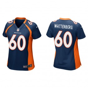 Women's Denver Broncos Luke Wattenberg Navy 2022 NFL Draft Game Jersey
