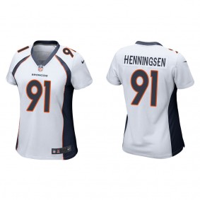 Women's Denver Broncos Matt Henningsen White 2022 NFL Draft Game Jersey