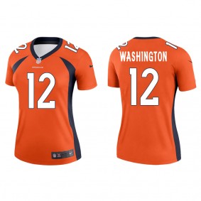Women's Denver Broncos Montrell Washington Orange 2022 NFL Draft Legend Jersey