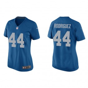 Women's Detroit Lions Malcolm Rodriguez Blue 2022 NFL Draft Throwback Game Jersey