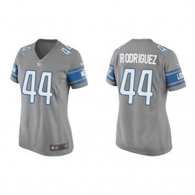 Women's Detroit Lions Malcolm Rodriguez Silver 2022 NFL Draft Game Jersey