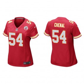 Women's Kansas City Chiefs Leo Chenal Red 2022 NFL Draft Game Jersey