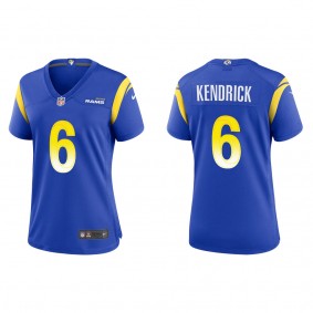 Women's Los Angeles Rams Derion Kendrick Royal 2022 NFL Draft Game Jersey