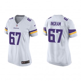 Women's Minnesota Vikings Ed Ingram White 2022 NFL Draft Game Jersey