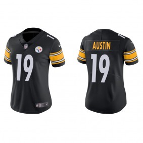 Women's Pittsburgh Steelers Calvin Austin Black 2022 NFL Draft Vapor Limited Jersey