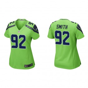 Women's Seattle Seahawks Tyreke Smith Neon Green 2022 NFL Draft Game Jersey