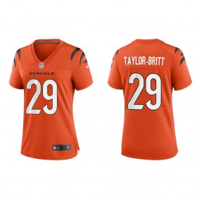 Women's Cincinnati Bengals Cam Taylor-Britt Orange 2022 NFL Draft Game Jersey