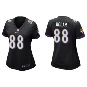 Women's Baltimore Ravens Charlie Kolar Black 2022 NFL Draft Game Jersey