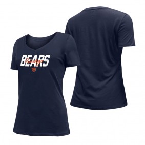Women's Chicago Bears New Era Navy 2022 NFL Draft V-Neck T-Shirt