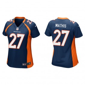 Women's Denver Broncos Damarri Mathis Navy 2022 NFL Draft Game Jersey