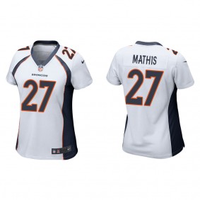 Women's Denver Broncos Damarri Mathis White 2022 NFL Draft Game Jersey