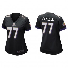 Women's Baltimore Ravens Daniel Faalele Black 2022 NFL Draft Game Jersey