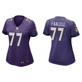 Women's Baltimore Ravens Daniel Faalele Purple 2022 NFL Draft Game Jersey