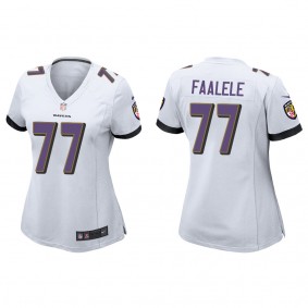 Women's Baltimore Ravens Daniel Faalele White 2022 NFL Draft Game Jersey
