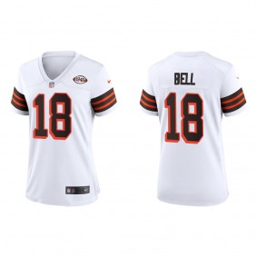 Women's Cleveland Browns David Bell White 2022 NFL Draft 1946 Collection Game Jersey