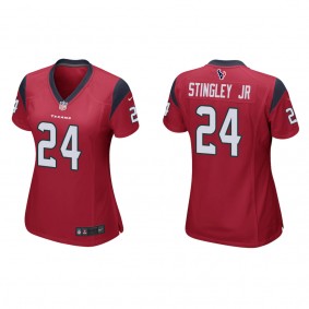 Women's Houston Texans Derek Stingley Jr. Red 2022 NFL Draft Game Jersey