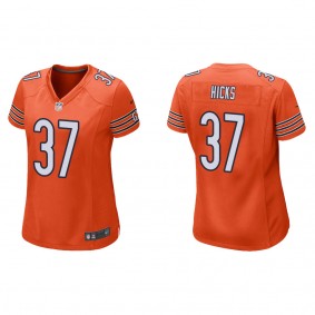 Women's Chicago Bears Elijah Hicks Orange 2022 NFL Draft Alternate Game Jersey