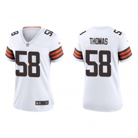 Women's Cleveland Browns Isaiah Thomas White 2022 NFL Draft Game Jersey
