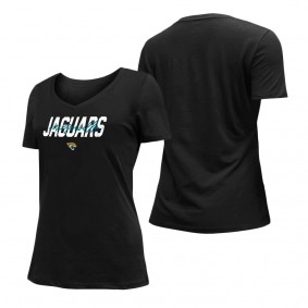 Women's Jacksonville Jaguars New Era Black 2022 NFL Draft V-Neck T-Shirt